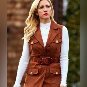 Ramy Brook Austin faux suede vest large No belt